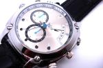 leather watchband smart watch bluetooth black silver color