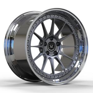 China Mustang GT500 Big Lip Custom Polish 2 Piece Forged Alloy Rims Staggered wholesale