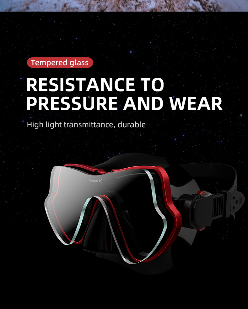 Underwater Diving Training Panoramic Snorkel Mask Goggles Waterproof