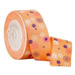 Gifts Boxes Packaging Orange Floral Printed Grosgrain Ribbon