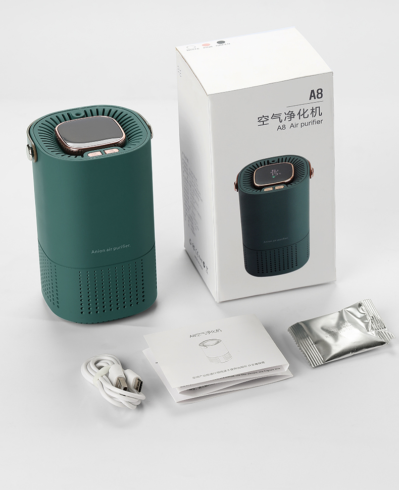 Homefish H13 Filter Desktop Car Air Purifier Negative Ion 8 Million Pcs/Cm3