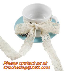 China Long Vintage Cotton White Crochet Scallop Pattern Lace Trim DIY Embroidered Sewing Stretch wholesale