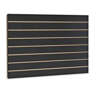 Recycled Odorless Black Melamine Slatwall , Practical Wooden Grooved Acoustic
