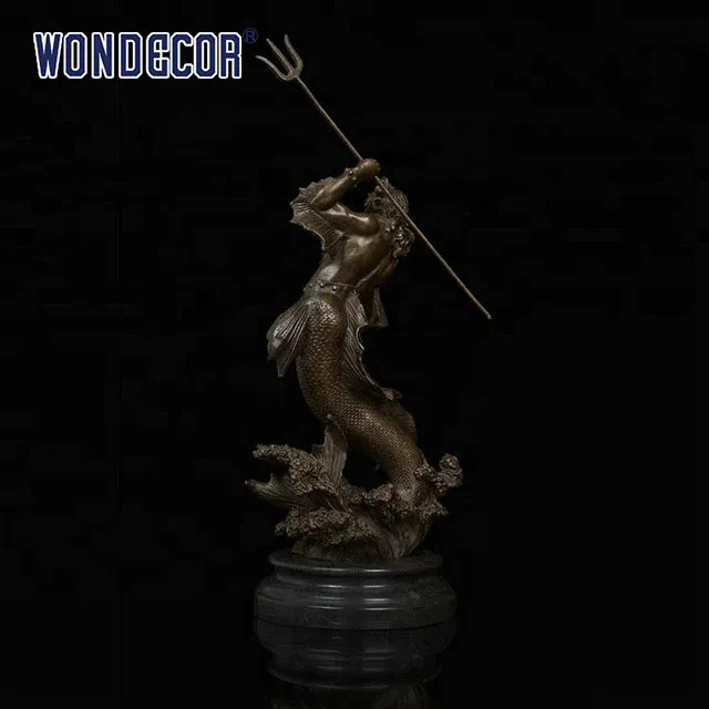 Custom brass Bronze Statues Sculpture Emperor Poseidon shape