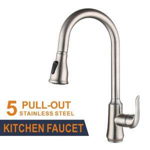 China Thick Stainless Steel Kitchen Mixer Tap With Pull Out Spray wholesale