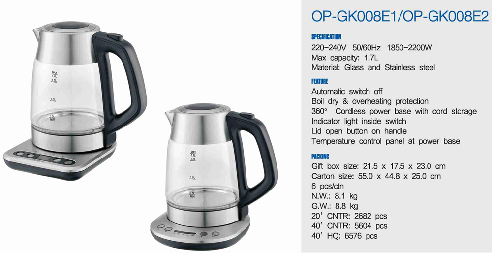 Convenient Electric Water Kettle with 360 Degree Rotational Base 50/60Hz Rate