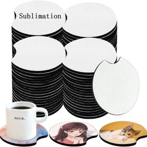 China 7cm/10cm Sublimation Neoprene Car Coaster Blanks Round Sublimation Coasters wholesale