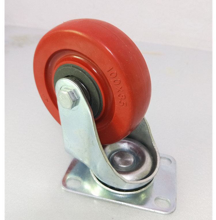 Industry Barrow Wheels Double Bearing Red Plastic Wheel Castor