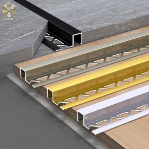 China Ceramic Tile Aluminium Edge Trim Profiles Extrusion Sections For Floor And Wall wholesale