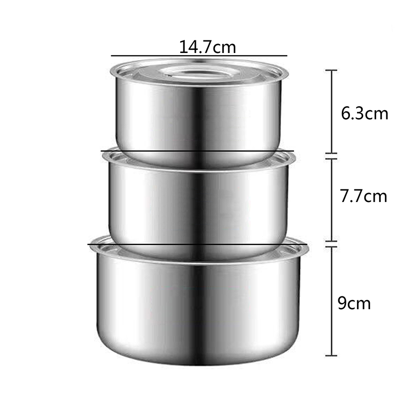 HOT SALE Kitchen 3 Pieces Stainless Steel Cookware Stock Pot Cooking Pot Sets