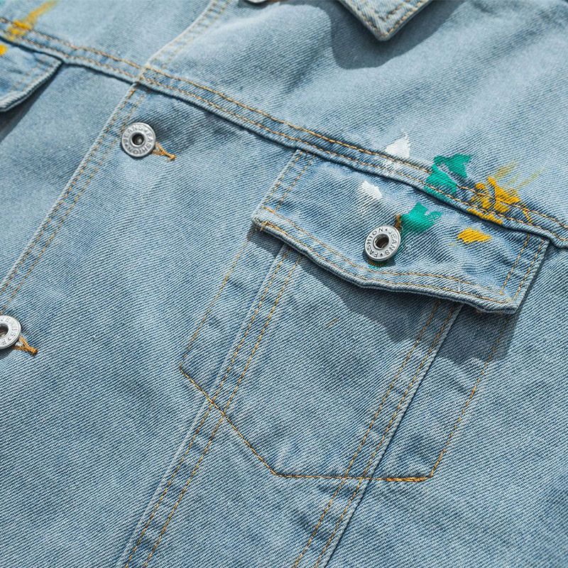 OEM Custom Logo Label Long Sleeve Jacket Denim Clothing Manufacturer Low MOQ