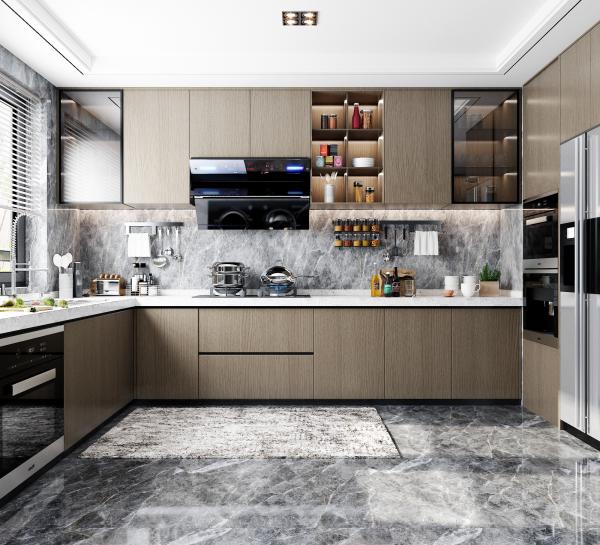 Quality Modern Diy Plywood Kitchen Cabinet With Microwave & Handle Design for sale