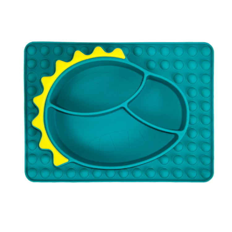 Toddlers Silicone Dinosaur Suction Plate Bowl Baby Feeding Food Grade