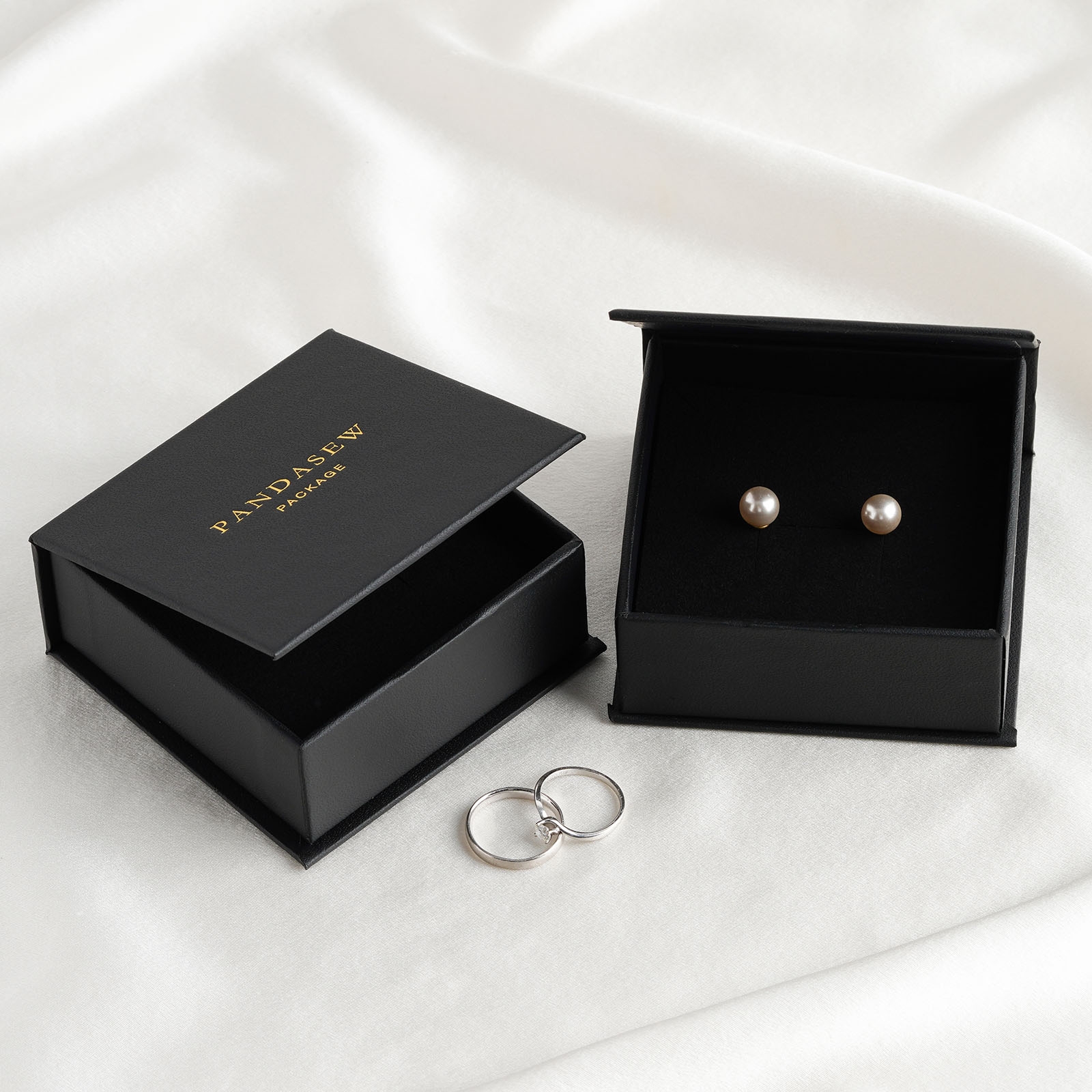 Magnetic Jewelry Rigid Packaging Box Luxury With Hot Stamping Logo