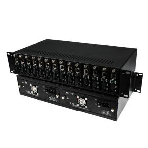 China 14 Slots Rack Mount Fiber Media Converter MDIX 19 inch standard design wholesale