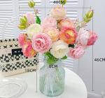 Flexible Silk Peony Artificial Silk Flowers Champagne Pink White