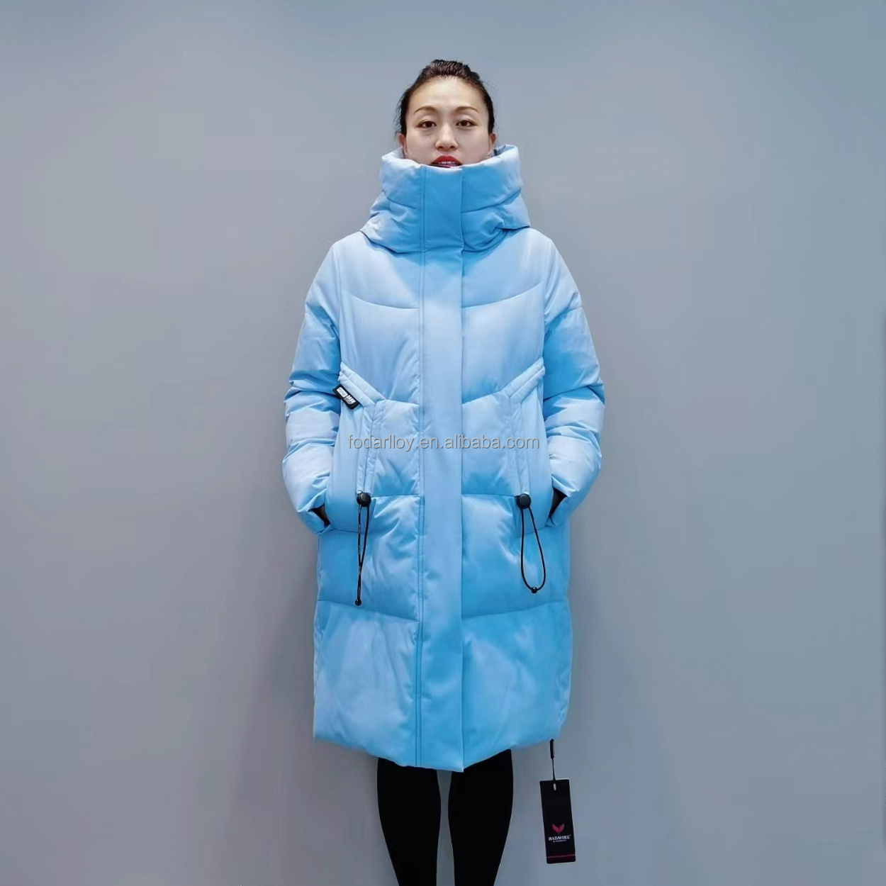 FODARLLOY F22517 Ladies Warm Hooded Cotton-padded Clothes Women Slim Long Winter Jackets Women Coats