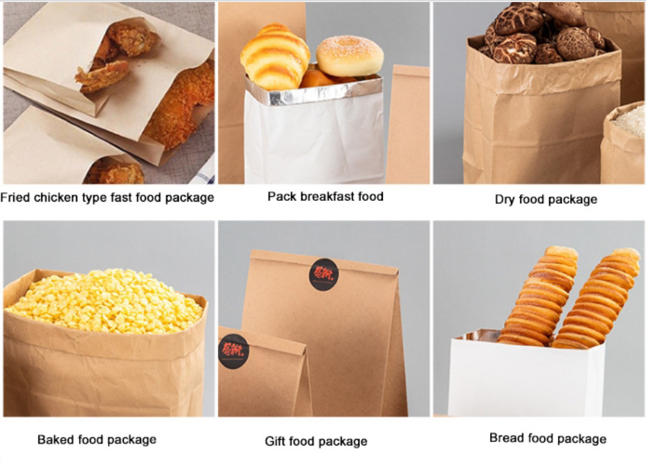 Fully Automatic Square Bottom Bread Paper Bag Machine 380-1050mm Roll Width