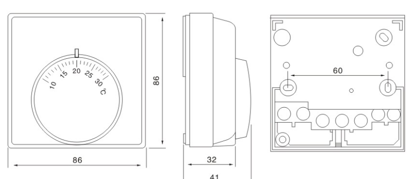 MT05 10A 220v mechanical room thermostat with LED indicator with switch optional 10~30 Celsius temperature controller