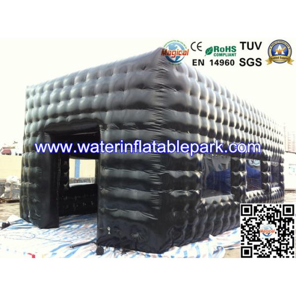 Black PVC Advertising Inflatable Cube Tent / Inflatable Party Tent Rental