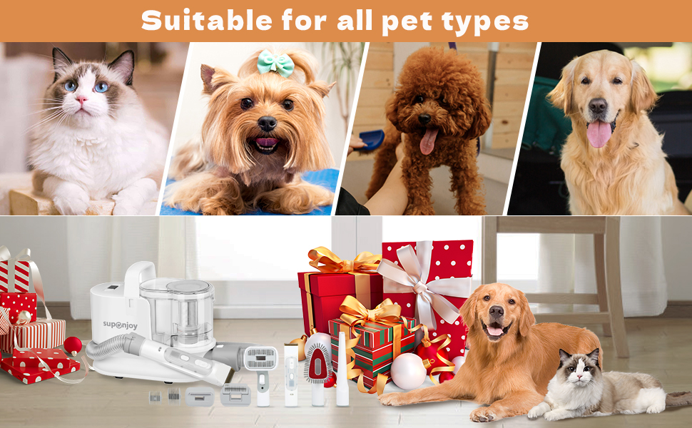Customizable 300W Pet Grooming Vacuum Tool for Hair Shedding Trimmer Comb Accessories
