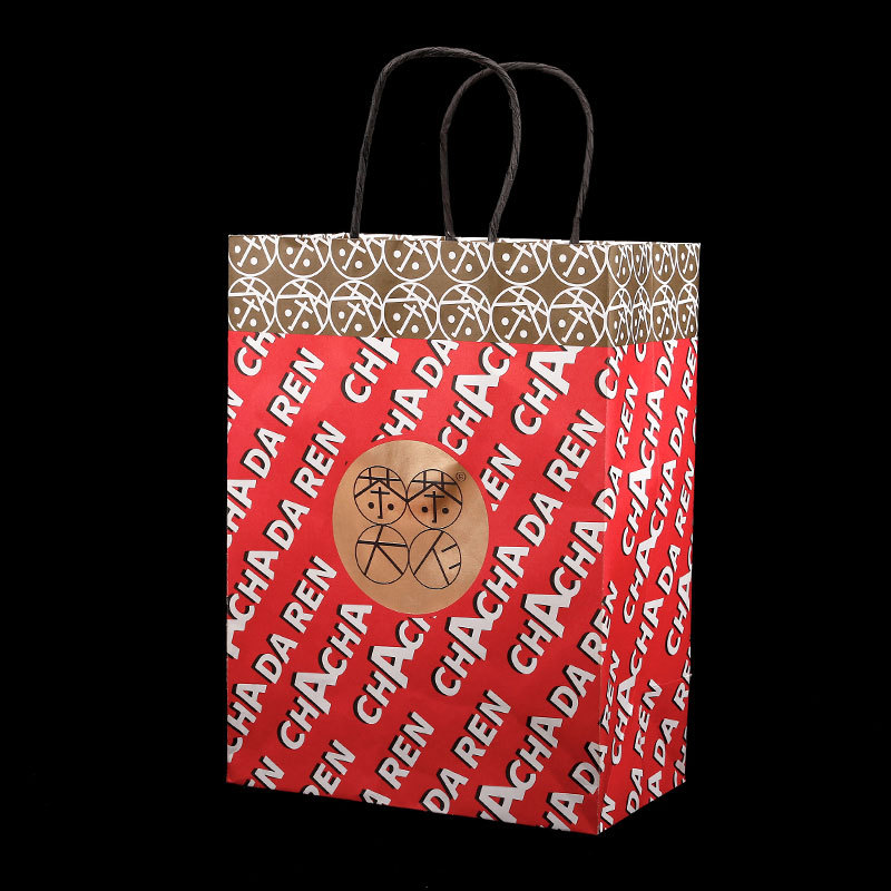 Custom CMYK 4 Color Offset Printing Luxury Kraft Paper Shopping Bag for Coffee Juice Drink