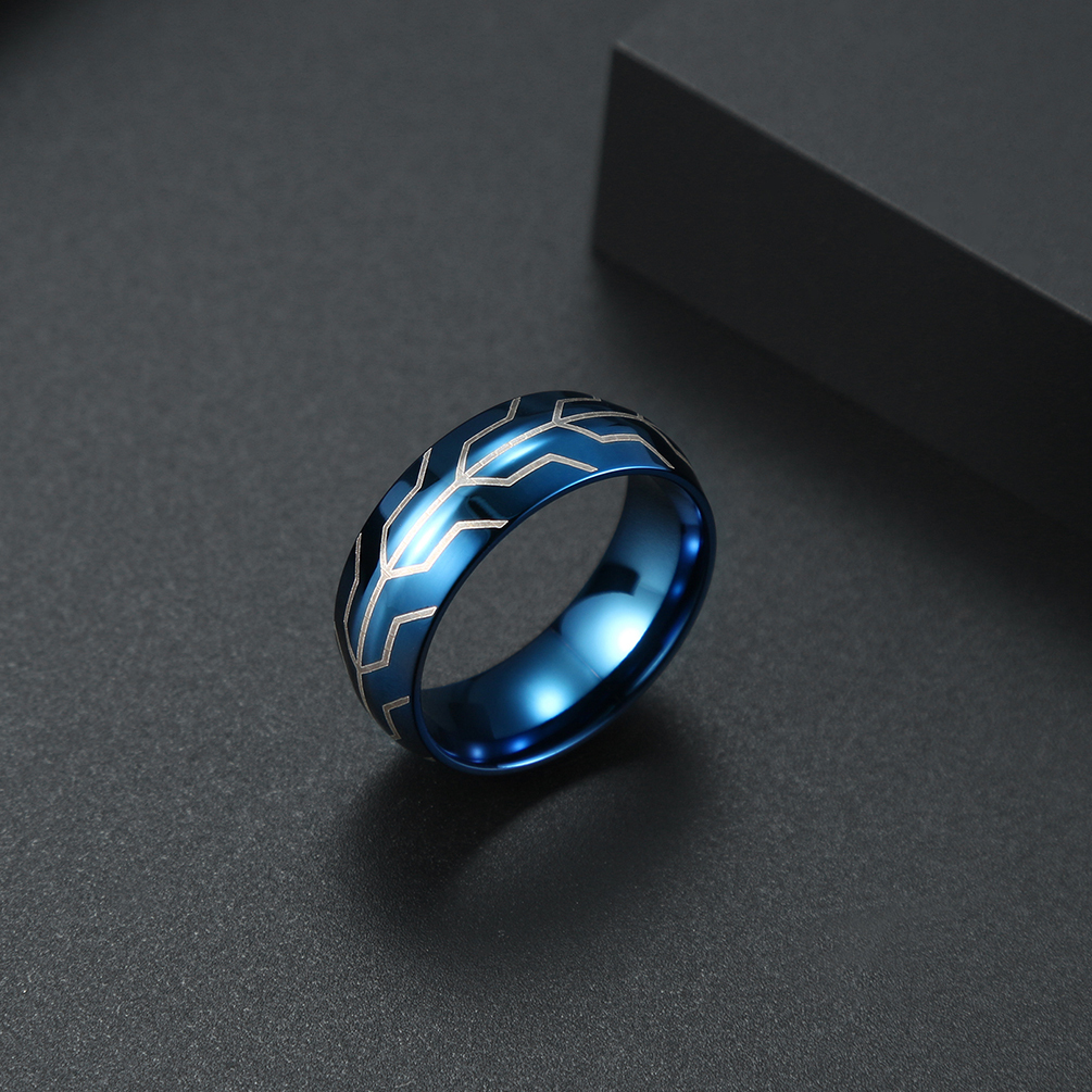 Waterproof Stainless Steel Black Ring No Fade Simple Finger Ring For Men