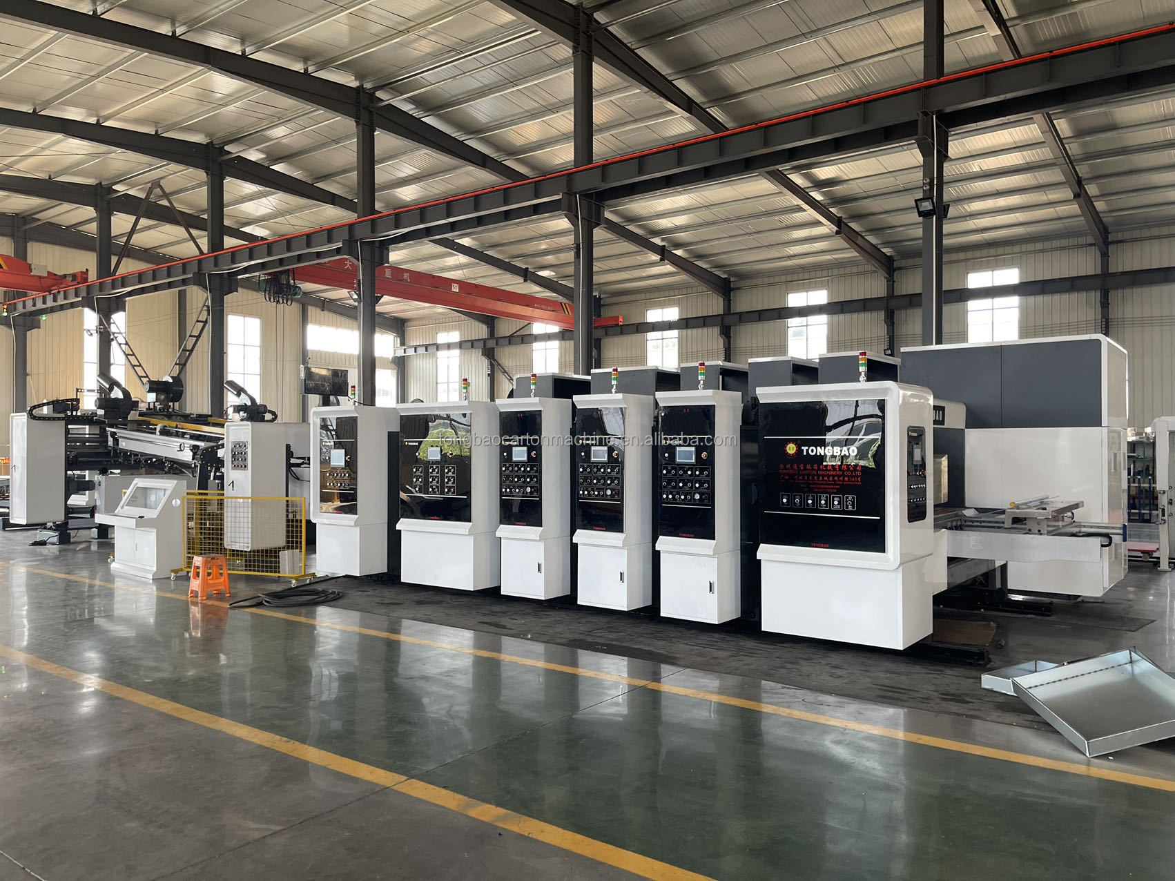 4 Colors Slotting Die-Cutting Folder Gluing Strapping Box Making Line Machine 7.2mm