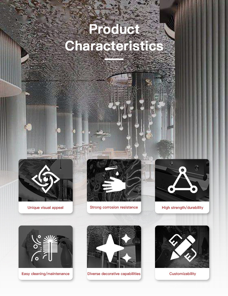 Water Ripple Hammered Color Decorative Stainless Steel Sheet Stainless Steel 304 Wall Panels