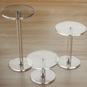 China Round Shape Assembled Transparent Acrylic Display Holder For Cosmetics Jewelry wholesale