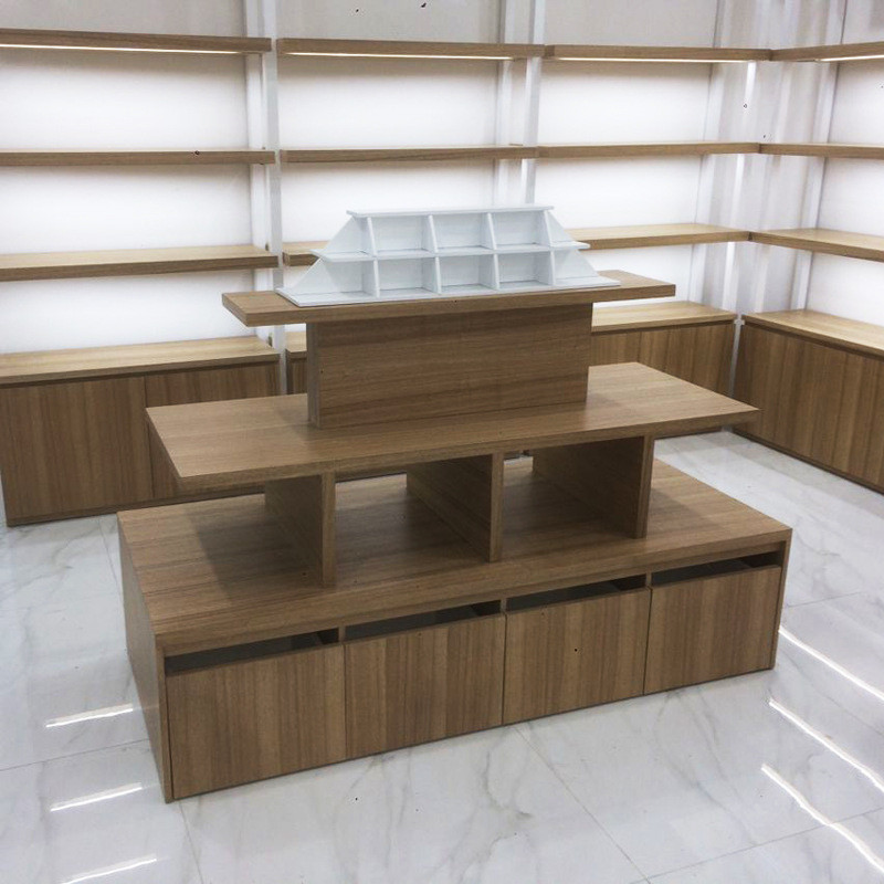 Multi Functional Cosmetic Store Furniture Durable With Multiple Wood Texture Selection