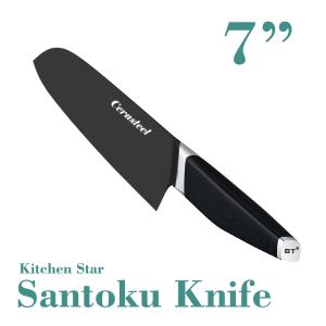 China Wear Resistance Cerasteel Kitchen Knife Titanium Coating Black Blade wholesale