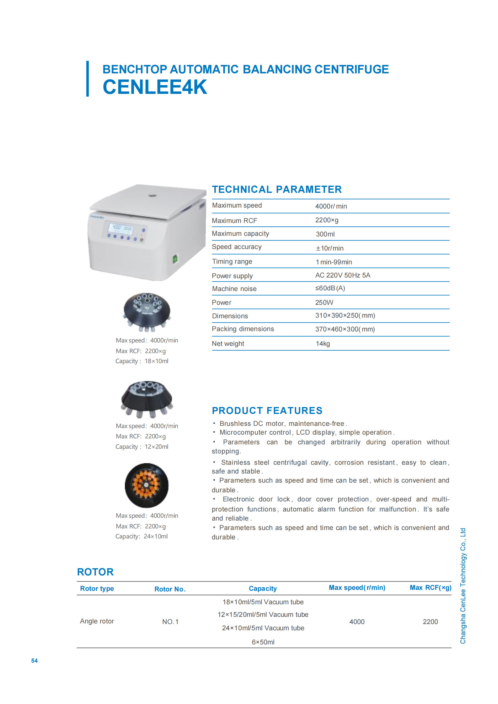 Cenlee 4K Benchtop Auto-Balancing blood separation Centrifuge Machine from china