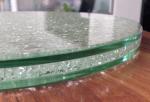 Office Furniture Cracked Ice Table Top Glass Laminated Transparent