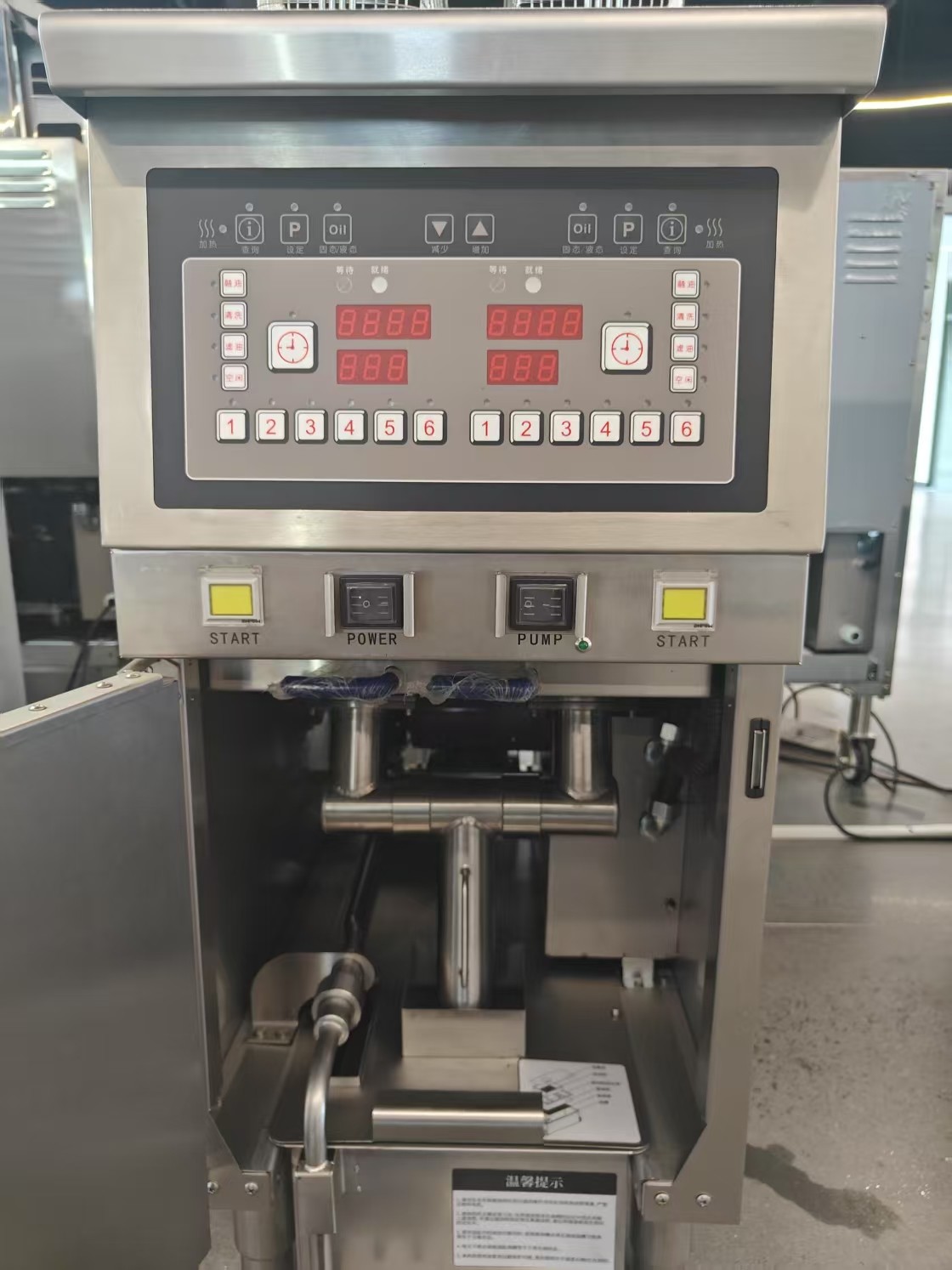 Two Pots Two Baskets Electric Oil Open Fryer With Oil Filtration