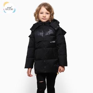 China Winter Coats Detachable Cap Bat Design Sense Clothes Children Red Black Boys Lightweight Down Jacket wholesale