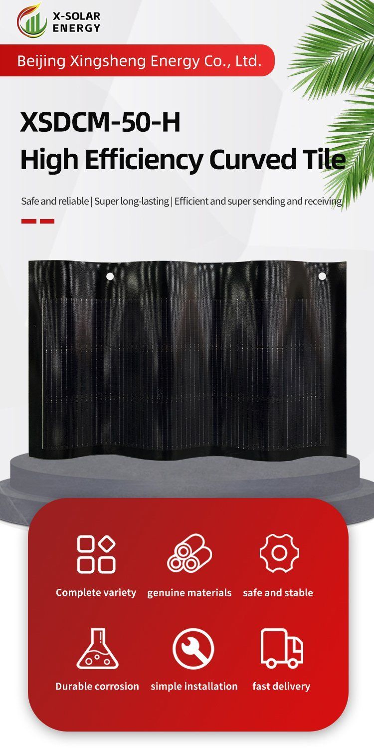 X-Solar Energy BIPV Roof Tiles Photovoltaic Solar Curve Tiles for Roof