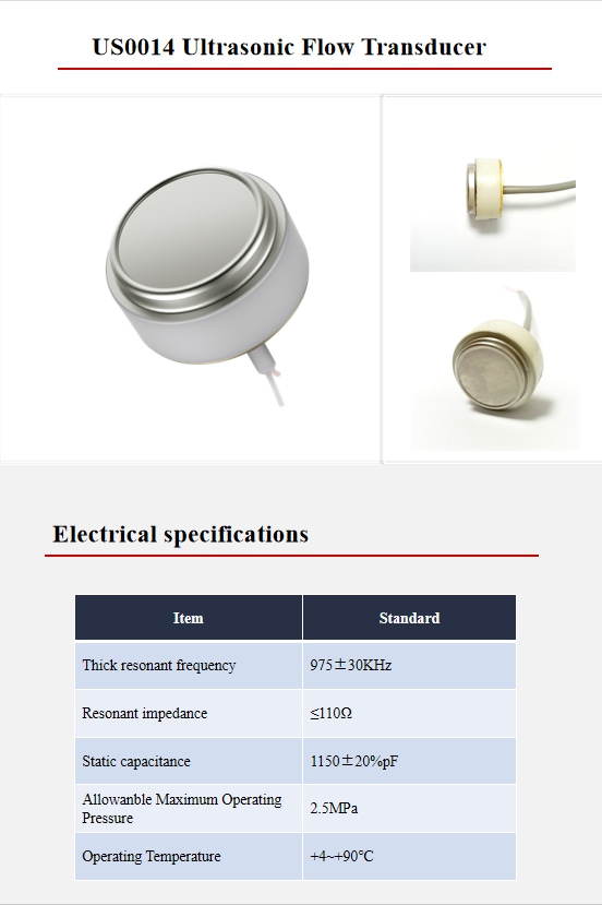 1MHz Piezo Ultrasonic Transducer Stainless Steel Flow Sensor Transducer