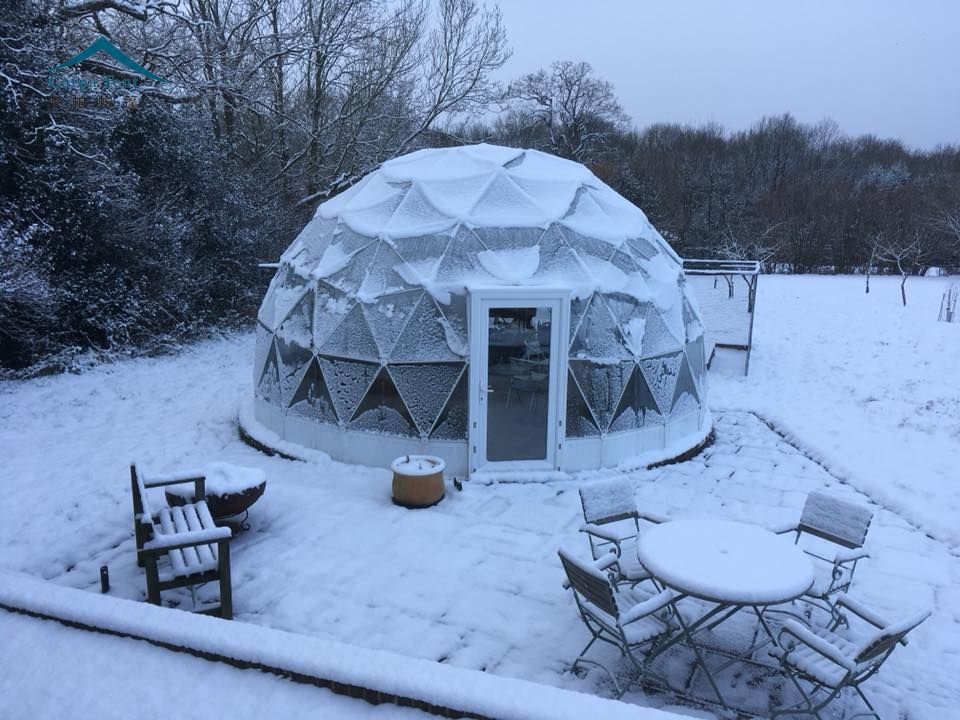 White Outdoor Inflatable Camping Geodesic Dome Tent Waterproof PVC Prefab