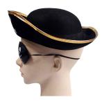 Decorative Black Halloween Pirate Hat , Unique Funky Festival Hats Skull