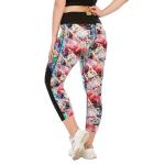 Athletic Patterned Yoga Pants Quick Dry Breathable Women Plus Size Floral Print