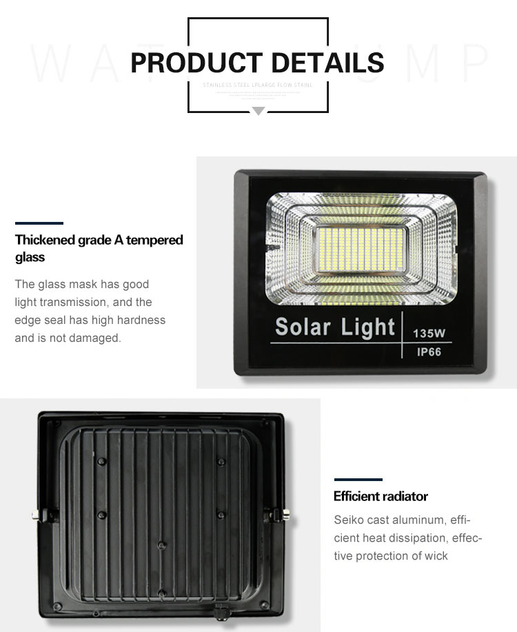 2500lm RA80 3000K Waterproof Solar Outdoor Flood Light