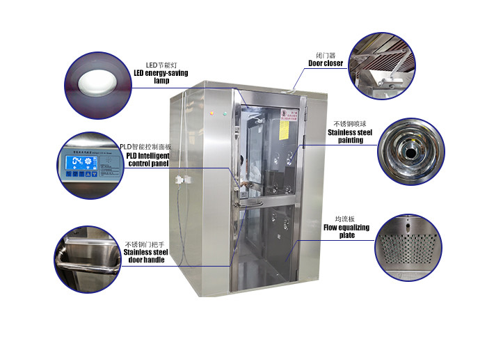 HEPA Filter Clean Room Air Shower 99.99% Stainless Steel Air Shower