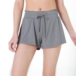China Polyester Cotton Gym Training Shorts Grey Women'S Loose Workout Pants wholesale