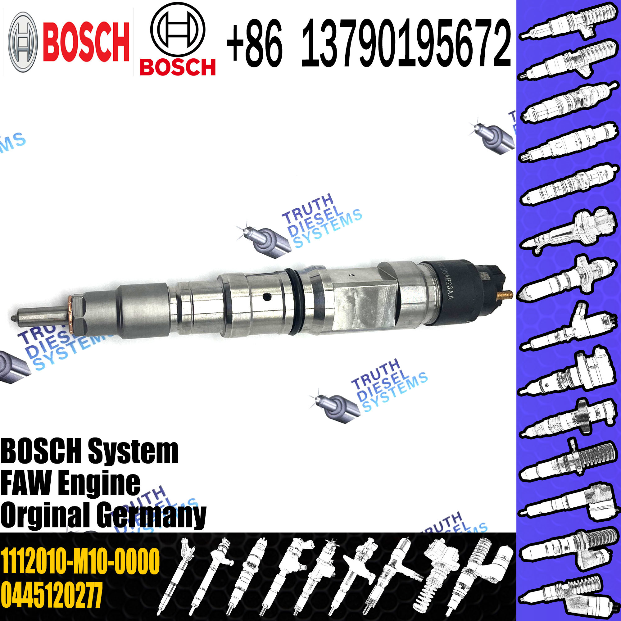 Common rail Fuel Injector P093-277/0445120277 1112010-M10-0000 For FAW Tin firewood