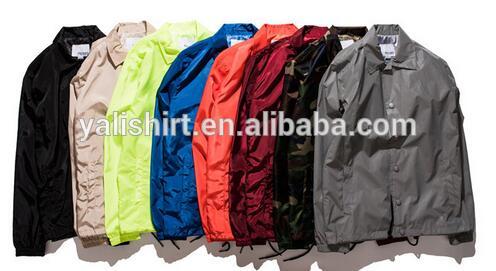 Custom high quality blank 100% polyester mens coaches jacket