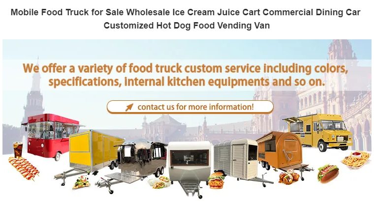 Wecare Food Van Car Food Carts Manufacturers Fully Equipped Mobile Concession Trailer