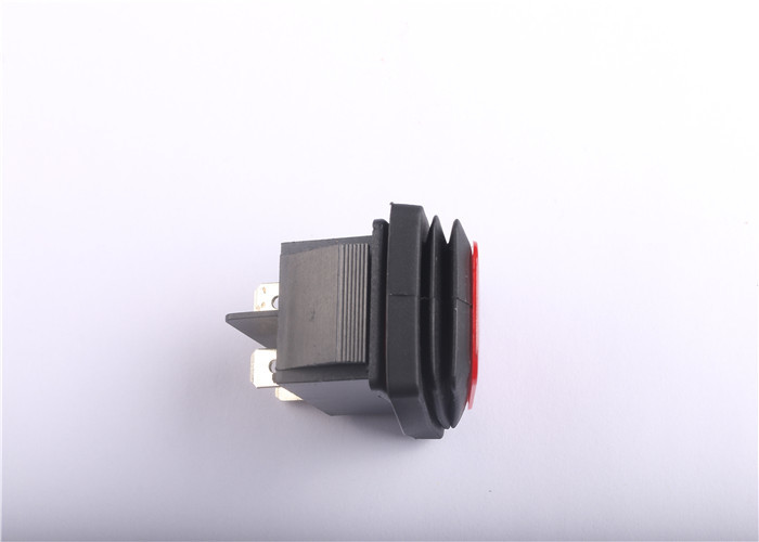 Black Torch Flashlight 2 Pin Rocker Switch , Waterproof Momentary Push Button Switch