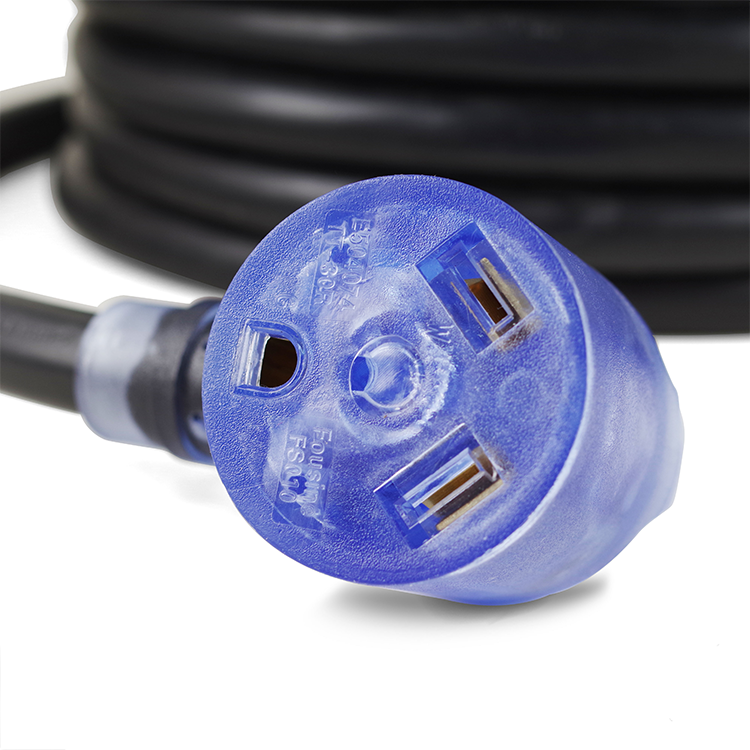 30Amp Heavy Duty RV Extension Cord 10 AWG ETL Listed 50ft TT-30P to TT-30R with LED Indicator and Easy Unplug Design