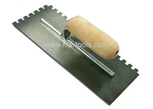 China Carbon steel blade plastering trowel with teeth HW02102 wholesale